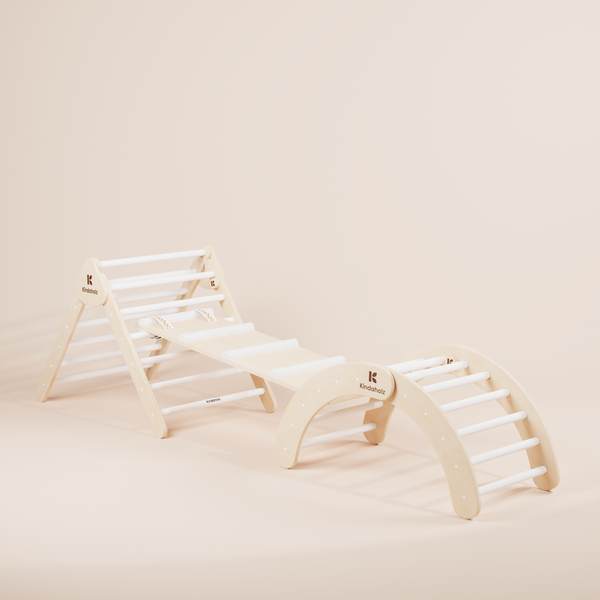 SAMI Kletterdreieck + NINA Kletterbogen + MIKA Rutschrampe weiß