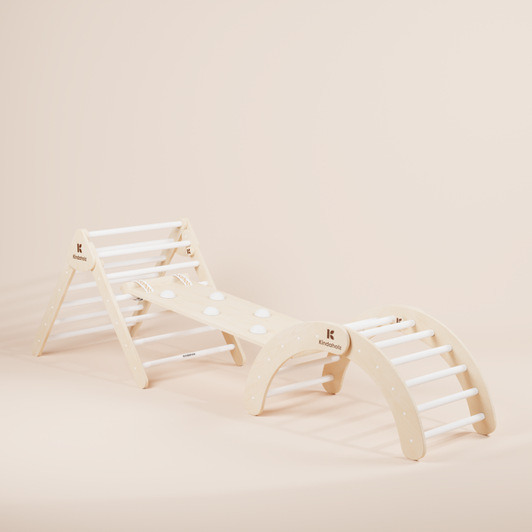 SAMI Kletterdreieck + NINA Kletterbogen + NOAH Rutschrampe weiß