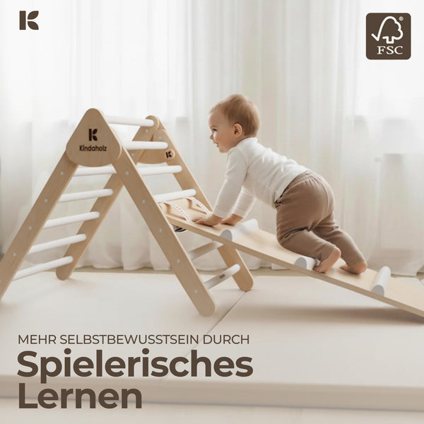 SAMI Kletterdreieck + MIKA Rutschrampe weiß