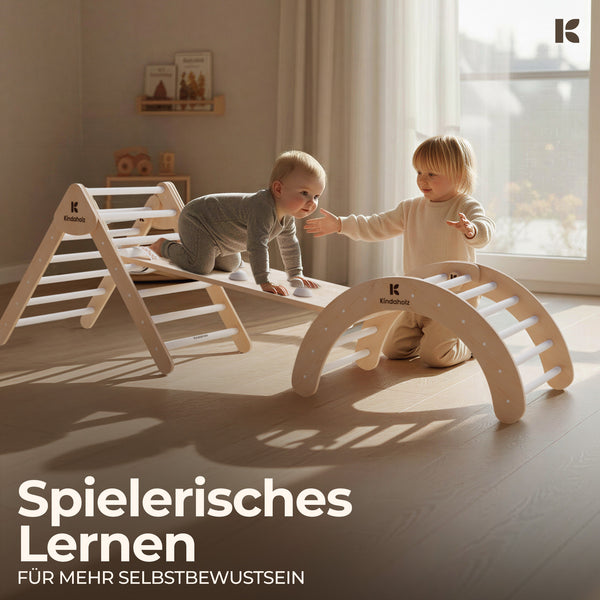 SAMI Kletterdreieck + NINA Kletterbogen + NOAH Rutschrampe weiß