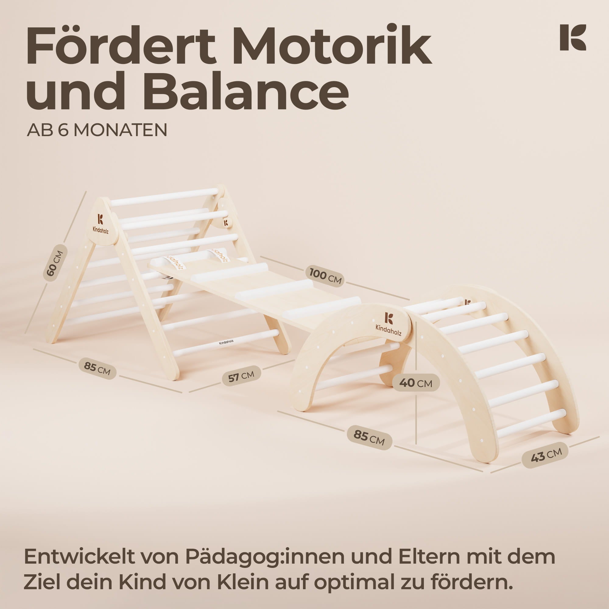 Kletterdreieck + Kletterbogen + MIKA Rutschrampe