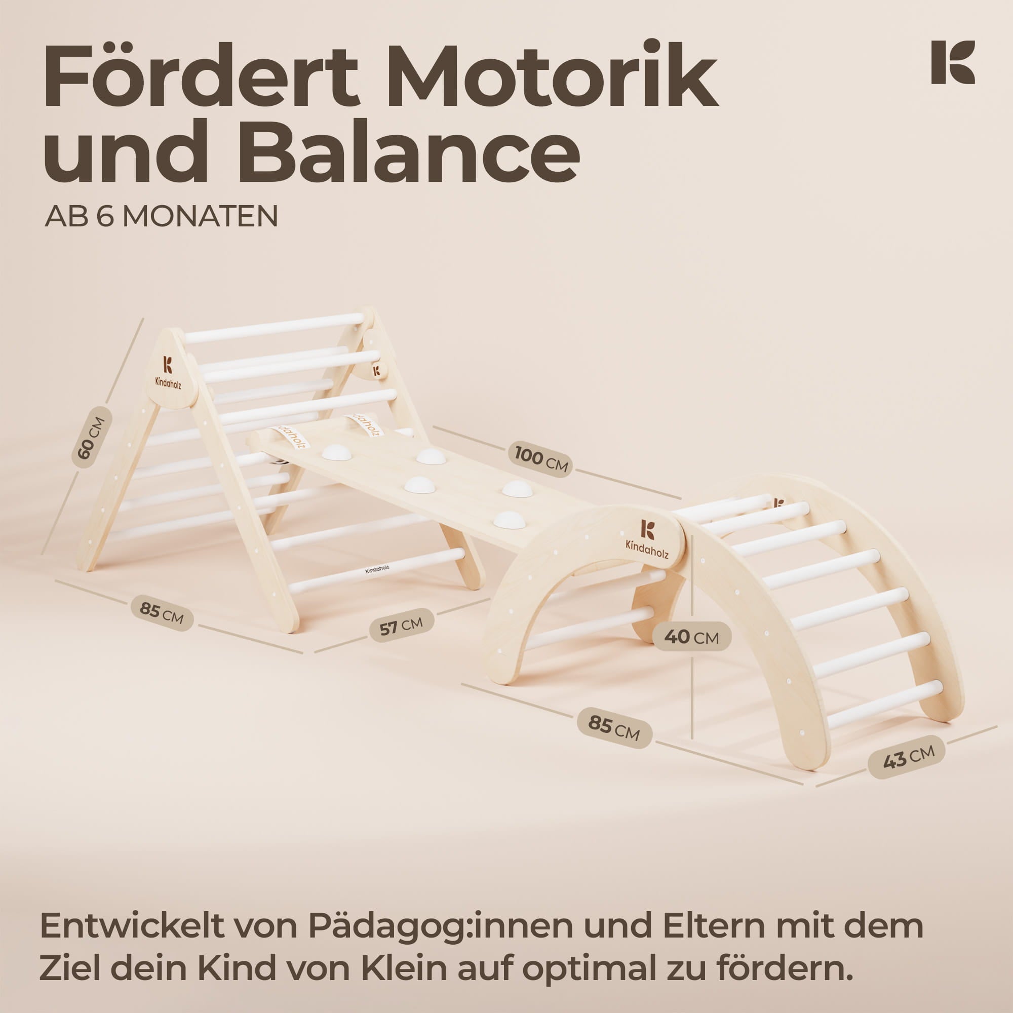 Kletterdreieck + Kletterbogen + NOAH Rutschrampe