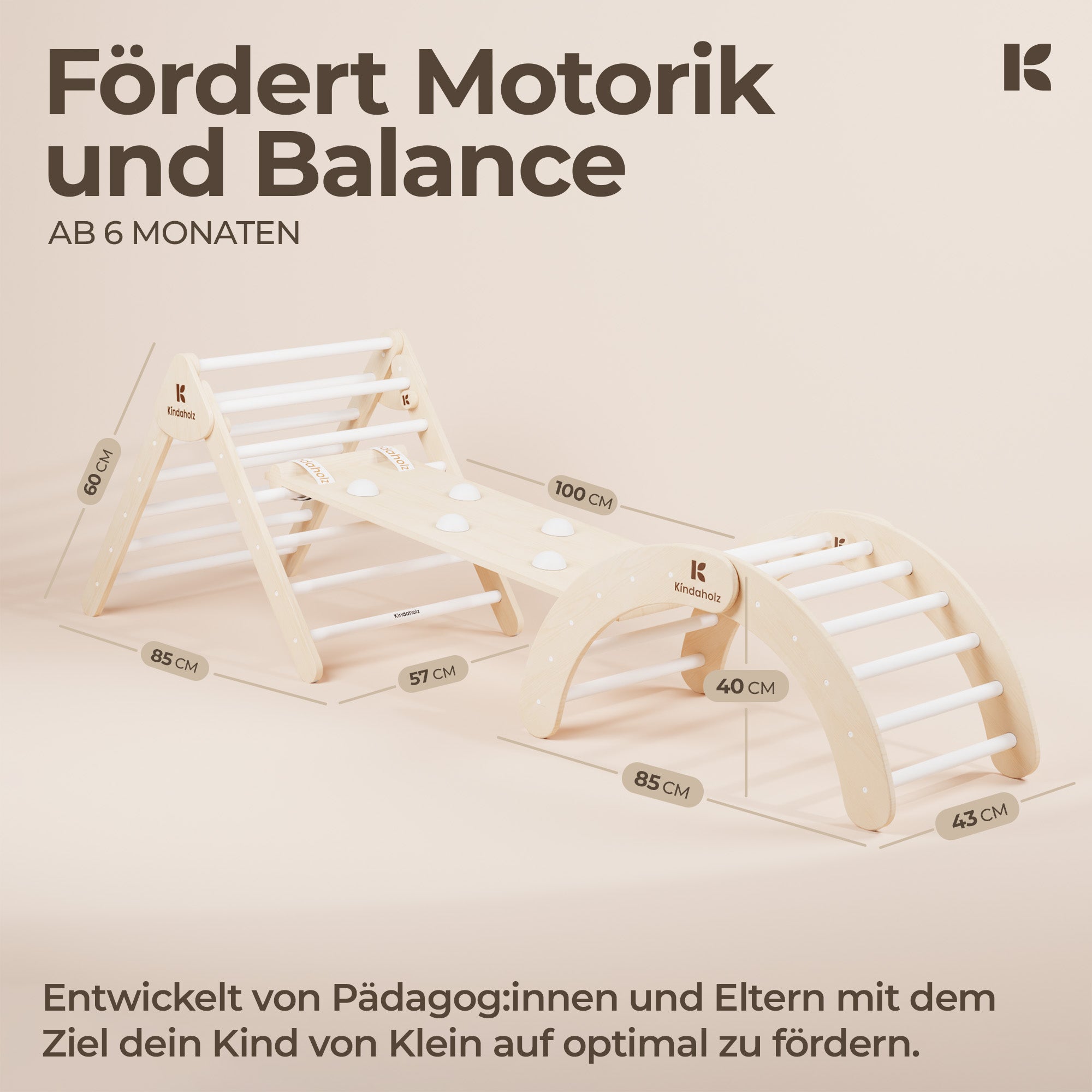 Kletterdreieck + Kletterbogen + NOAH Rutschrampe