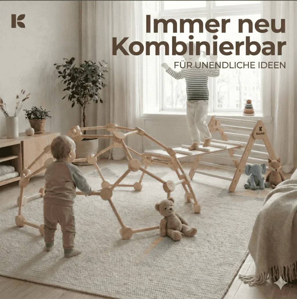 Kletterdom MAXI weiß – werkzeugloser Aufbau in nur 5 Minuten