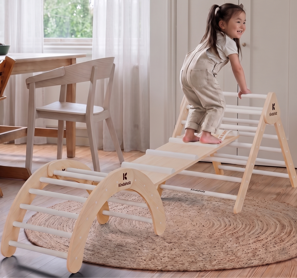 Indoor Klettern Montessori Kletterdreieck 3in1 Kindaholt Kletterbogen